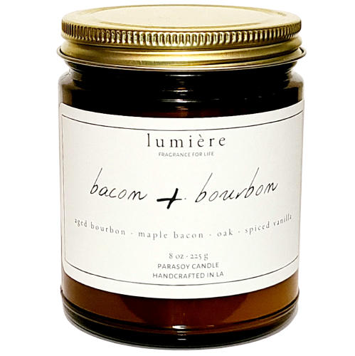 bacon + bourbon candle